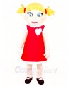 Red Dress Girl Mascot Costumes People