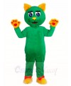 Green Cat with Yellow Ears and Paws Mascot Costumes Animal