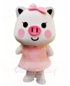 Pink Pig with Bow Mascot Costumes Cartoon