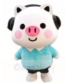 Pig with Headset Mascot Costumes Cartoon