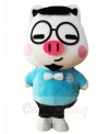 Pig with Glasses Mascot Costumes Cartoon