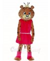 Pink Dress Leopard Panther Mascot Costumes Animal 