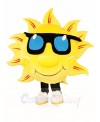 Yellow Sunshine with Sunglasses Mascot Costumes 