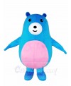 Pink Belly Blue Bear Mascot Costumes Animal