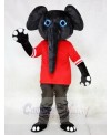 Gray Elephant in Red Shirt Mascot Costumes Animal 