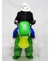 T-rex Carry me Ride On Green Dinosaur Inflatable Halloween Christmas Costumes for Adults
