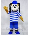 Dog in Blue Striped Shirt Mascot Costumes Animal