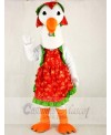 Cute White Mother Goose with Hat Mascot Costume 