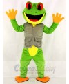 Green Tree Frog in Vest Mascot Costumes  