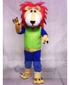 Green And Blue Leo Lion With Red Hair Mascot Costumes Animal