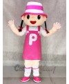 Cute Pink Hat Girl Mascot Costumes Animal