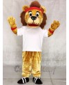 Lenny The Lion in White Vest Mascot Costumes Animal