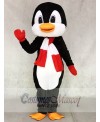 Penguin With Red and White Scarf Mascot Costumes