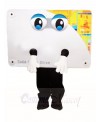 White Computer Displayer Mascot Costumes 