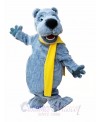 Gray Bear with Yellow Scarf Mascot Costume Grey Bear Mascot Costumes