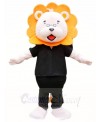 Orange Mane Black Shirt Lion Mascot Costumes Animal 