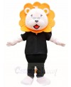 Orange Mane Black Shirt Lion Mascot Costumes Animal 
