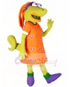 Lizard with Orange Dress Mascot Costumes Animal