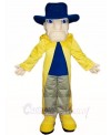 Cavalier in Yellow Dust Coat Mascot Costumes People