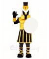 Black and Yellow Spartan Knight Mascot Costumes People