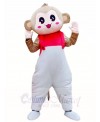 Monkey in White Overalls Mascot Costumes Animal 