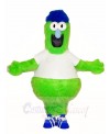 Fluffy Green Monster with Blue Hat Mascot Costumes 