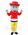 Pig Wild Boar in Red Hat Mascot Costumes Animal