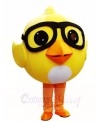 Yellow Chick with Glasses Mascot Costumes Poultry