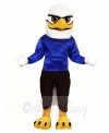 White Head Eagle with Blue Shirt Mascot Costumes Bird Animal