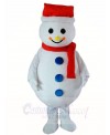 Snowman Mascot Costumes with Red Hat Christmas Xmas