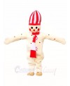 Snowman Mascot Costumes with White and Red Hat Christmas Xmas
