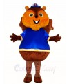 Brown Squirrel in Blue Shirt Mascot Costumes Animal