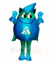 Blue Storm with Green Cloak Mascot Costumes