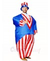 American US Flag Uncle Sam Independence Day Inflatable Halloween Blow Up Costumes for Adults