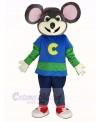 Chuck E. Cheese Mascot Costume Mouse with Striped Shirt