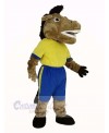 Broncho Horse in Yellow T-Shirt Mascot Costume