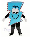 Mr. Electric Blue Lightning Bolt with Thick Stripes Mascot Costume