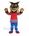 Canadian Lynx with Red Cloth Mascot Costume Animal