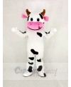 Cute Cow with Pink Mouth Mascot Costume Cartoon