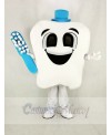 Tooth with Blue Hat Mascot Costume Cartoon