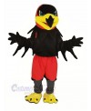 Black Night Hawk with Red Pants Mascot Costume