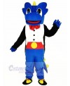 Blue Dragon with Black Tuxedo Mascot Costume Cartoon