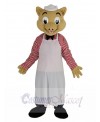 Chef Pig in White Apron Mascot Costume