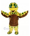 Brown and Yellow Sea Turtle Mascot Costume