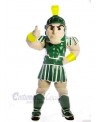 Green Spartan Trojan Knight Sparty with Shield Mascot Costume People