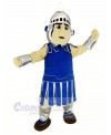Dark Blue Titan Spartan Sparty with Silver Helmet Mascot Costume People
