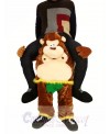 Piggyback Monkey Carry Me Ride Brown Monkey with Green Leaves Mascot Costume