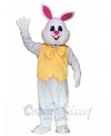 White Bunny Easter Rabbit with Yellow Bow and Vest Mascot Costumes Animal