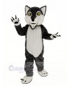 Long-haired Gray Wolf Mascot Costume Animal