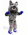 Grey Bulldog with Blue Shoes Mascot Costumes